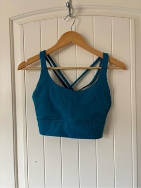 lululemon Teal Energy Sports Bra Longline Size 10 Athletic Wear C/D
